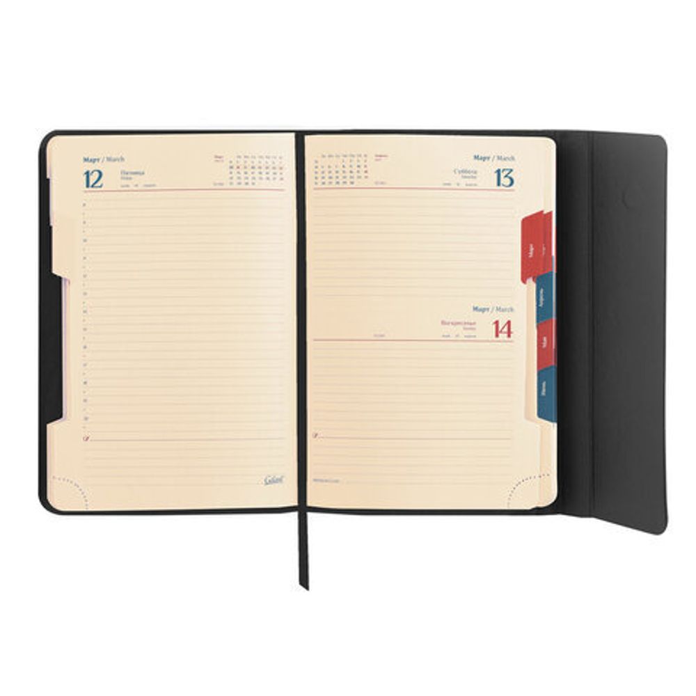 Ежедневник датированный 2022 А5 148х218 мм GALANT "Magnetic", под кожу, клапан, черный, 112933