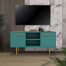 Тумба под ТВ Арт Колор matte 117см Стайл Голд Пастельно-синий матовый