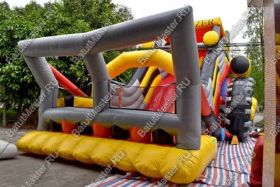 Детский надувной батут-горка "Бульдозер" 14*7*8.5 м