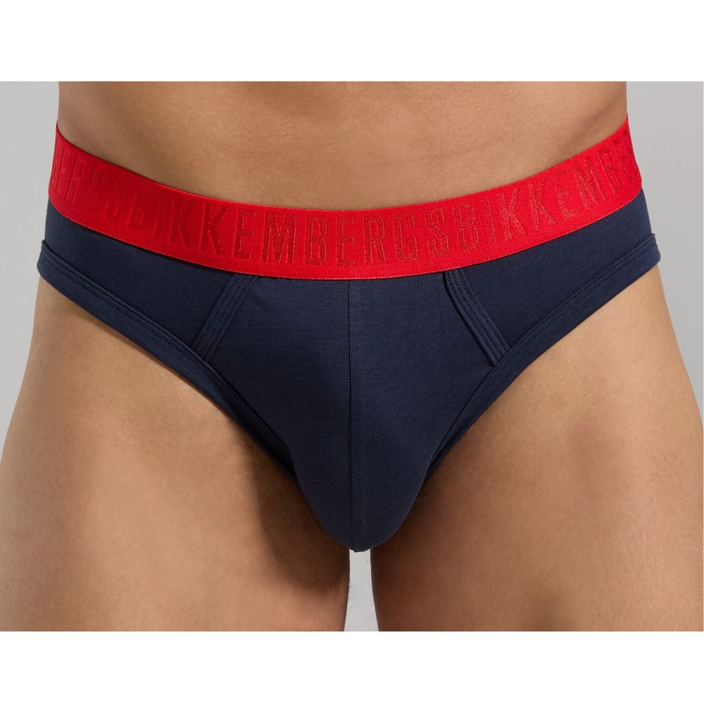 Мужские трусы брифы (белый, синий, черный) набор 3 в 1 Bikkembergs FASHION BICOLOR BKK1USP04TR