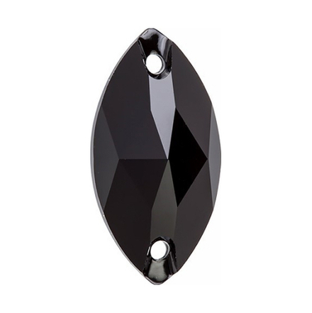 Стразы "Сваровски"  Jet 18 х 9 мм, кристалл  черный (Jet 280), 1 шт