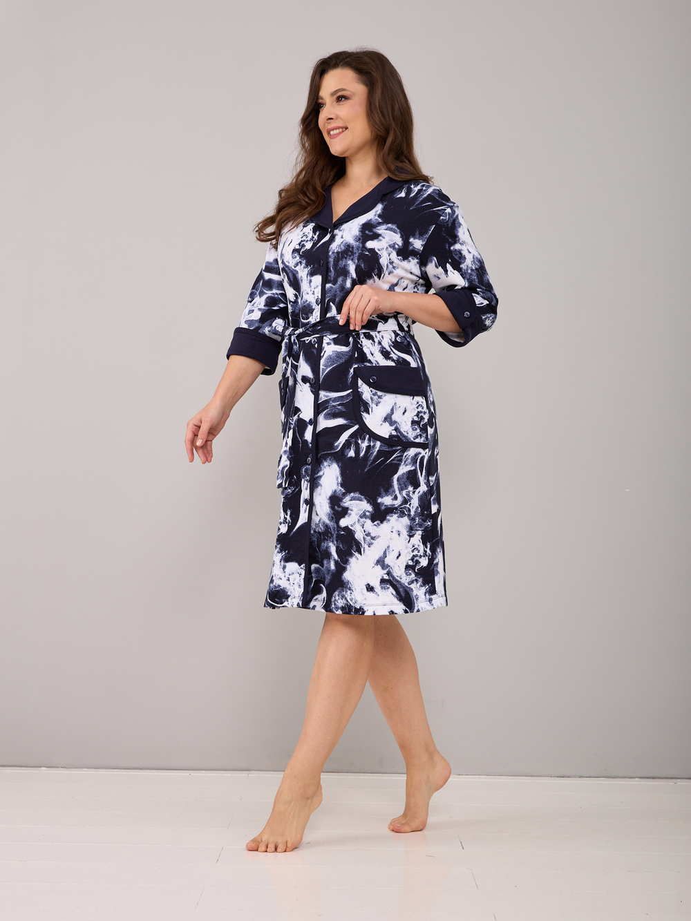 Халат Х-145/индиго-черныйдым