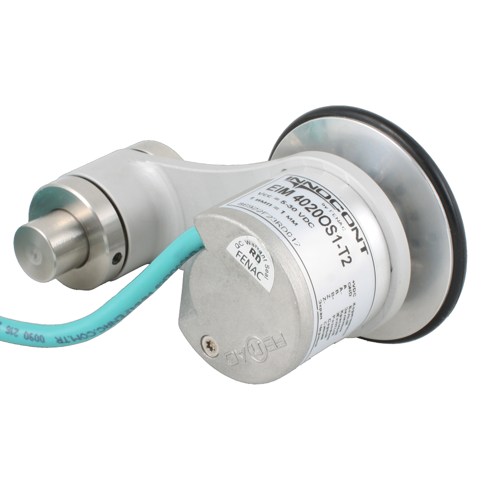 Инкрементальный энкодер INNOCONT D=40мм с мерным колесом L=200мм, контактная поверхность - резина, профиль гладкий, 1имп/1мм, 5…30VDC, выход HTL, IP64, -20…+85°C, тангенциальный кабель 2м