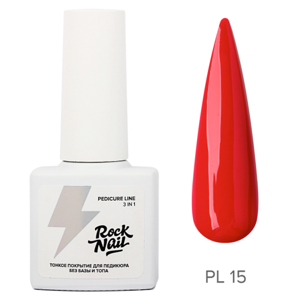 RockNail Однофазный Гель-лак Pedicure Line 15 Cherry Mary Jane, 6 мл