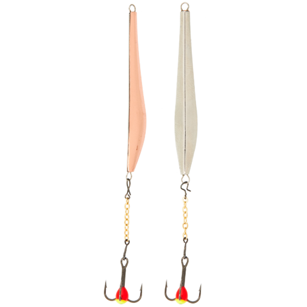 Блесна вертикальная зимняя LUCKY JOHN Double Blade (цепочка, тройник), 50 мм, CS