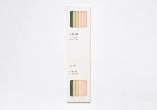 AROMATEPLO Свеча тонкая 32 см, в наборе из 8 шт.