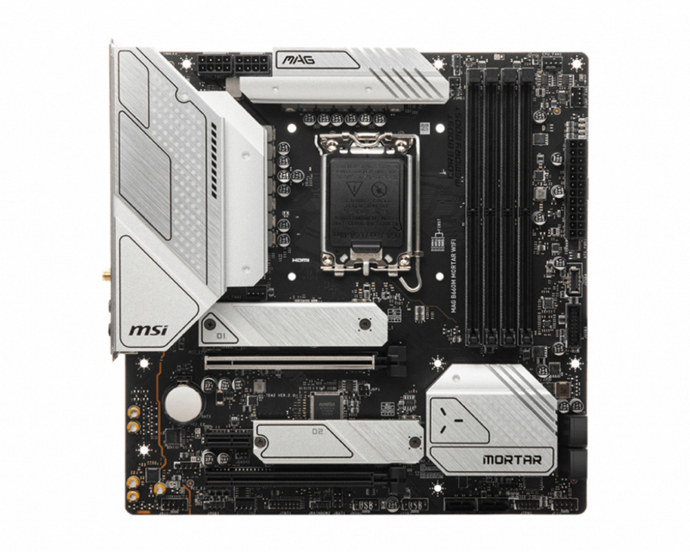 Материнская плата MSI MAG B660M MORTAR WIFI Socket 1700, Intel B660, 4xDDR5, PCI-E 4.0, 2500 Мбит/с, Wi-Fi, Bluetooth, 3xUSB 3.2 Gen2, USB 3.2 Gen2x2 Type-C, HDMI, DisplayPort, mATX