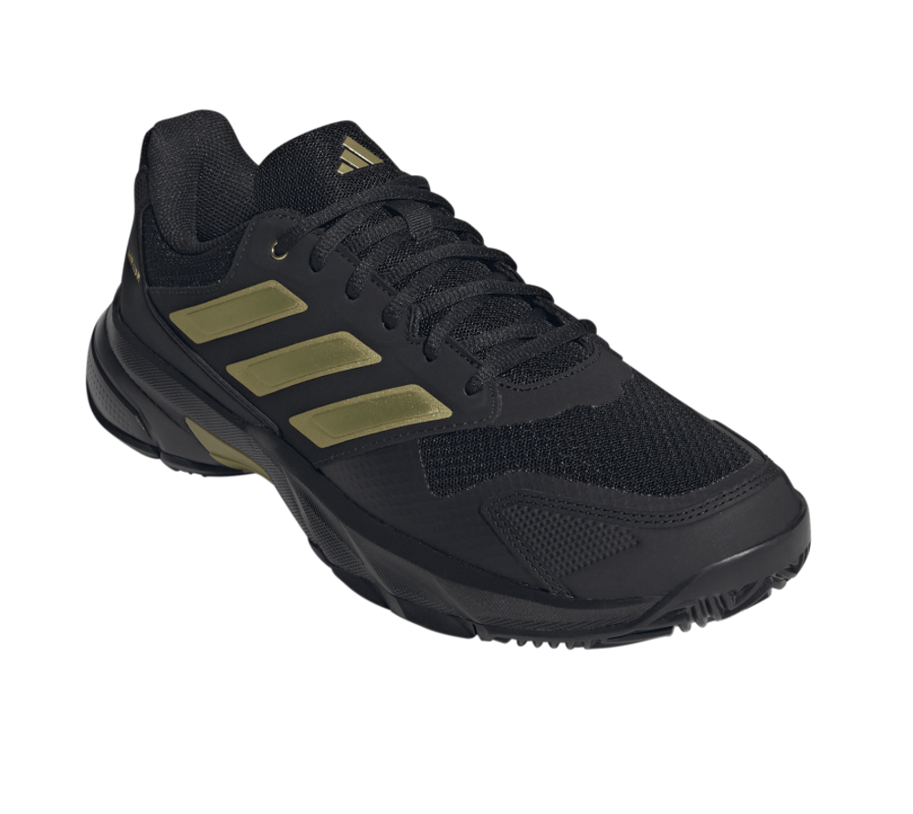 Теннисные кроссовки Adidas CourtJam Control 3 - core black/gold metallic/core black