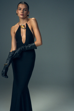 Платье с кейпом, Черный