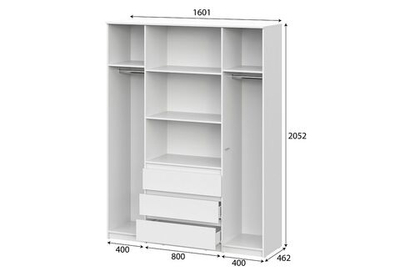 Den Шкаф четырехстворчатый Белый