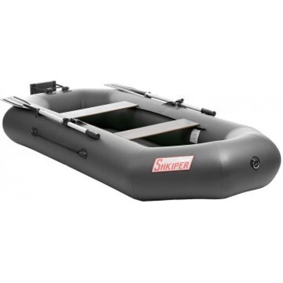 Лодка Тонар Шкипер А260НТ надувное дно, навесной транец, серый