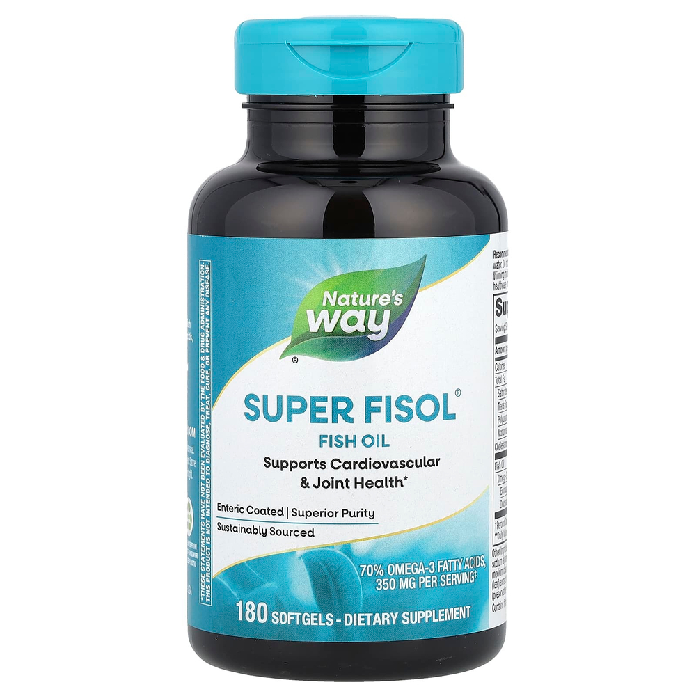 Nature's Way, Super Fisol, рыбий жир, 180 мягких таблеток