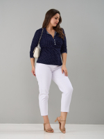 Блузка БЛ-015/синийгорошек-веточки