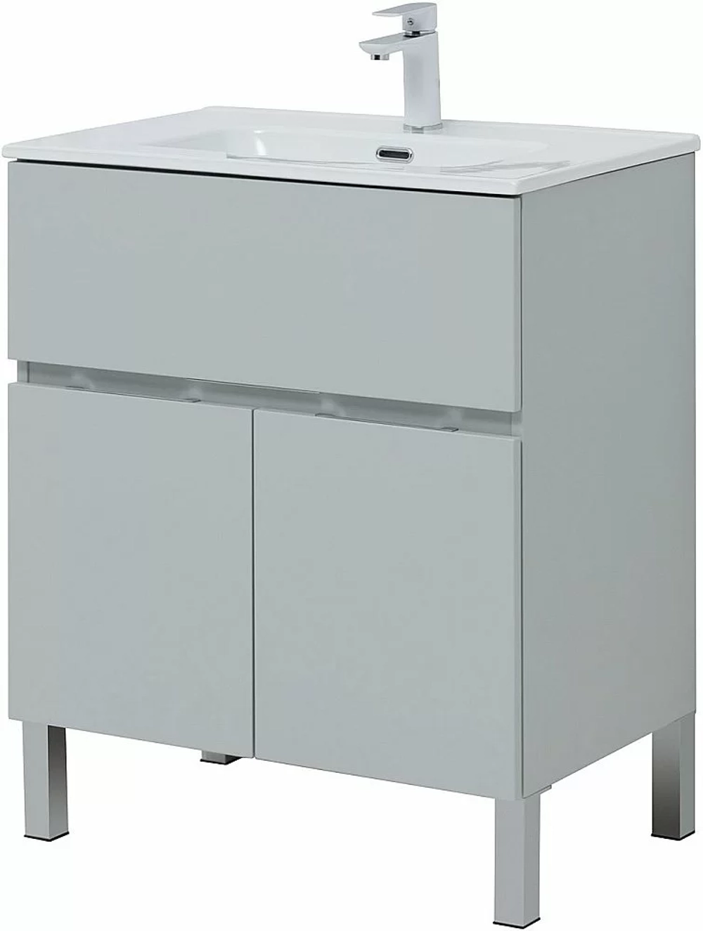 Тумба с раковиной Aquanet Алвита New 303899 70 серый