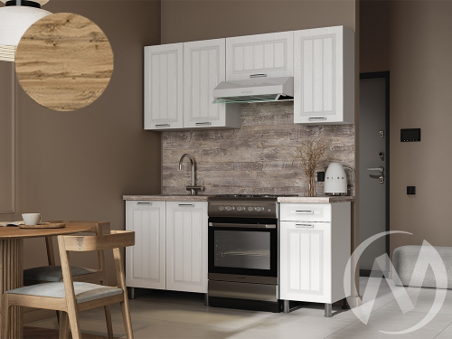 Кухня Лаура 1.8м с окапом (корпус белый/клен белый)