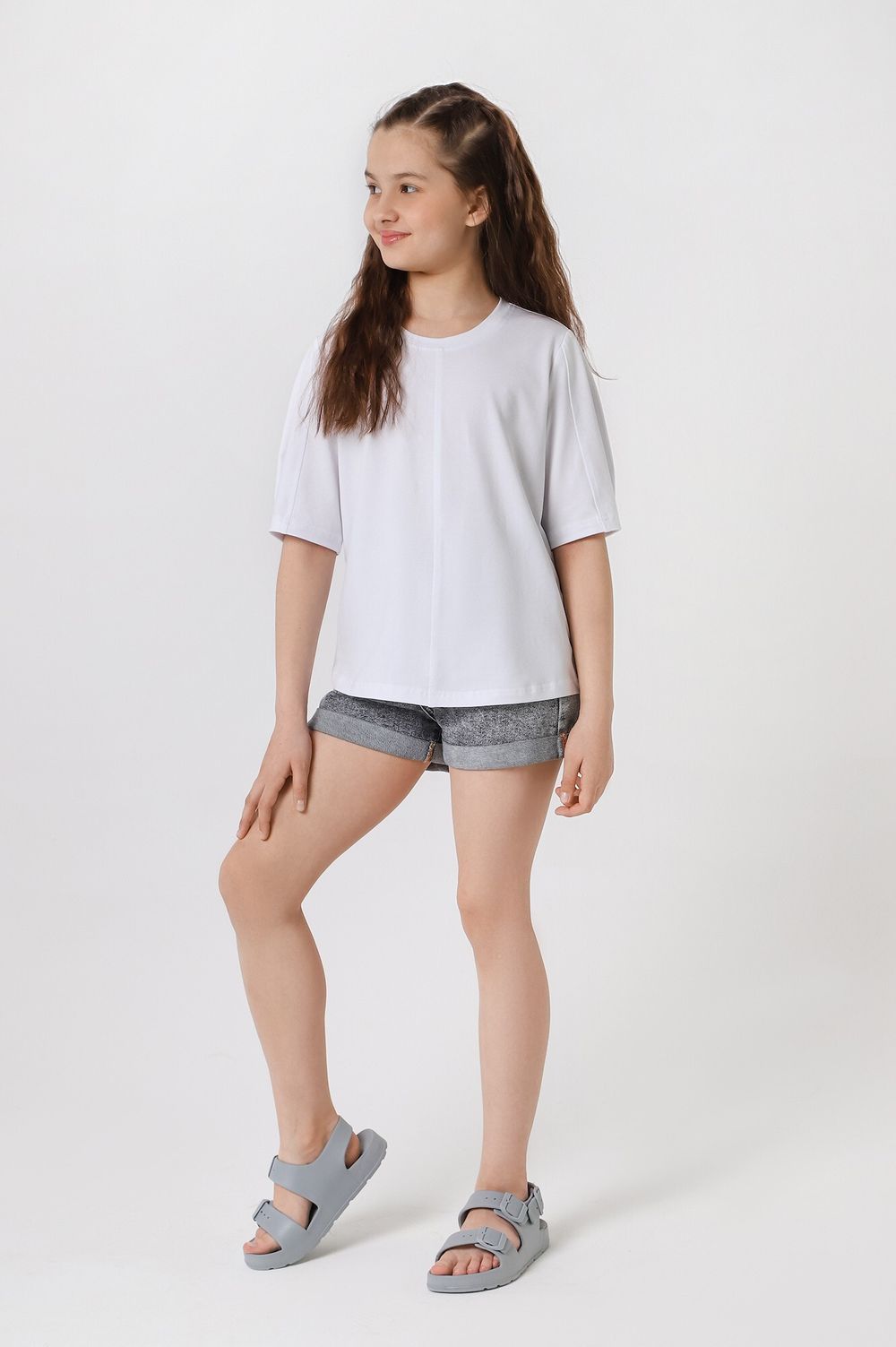 Фуфайка (футболка) для девочки Гретта-4 Виотекс БЕЛЫЙ