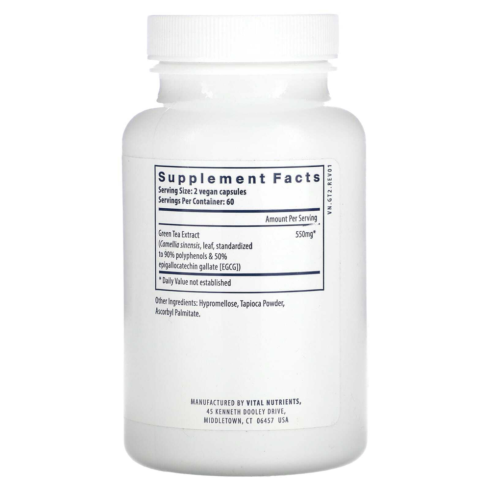 Vital Nutrients, экстракт зеленого чая, 120 веганских капсул