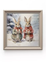 Картины на стену интерьерные на холсте 4 шт, 23*23 см