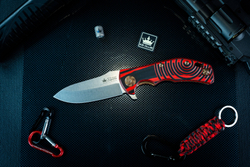 Складной нож Bloke X N690 StoneWash Черно-Красный