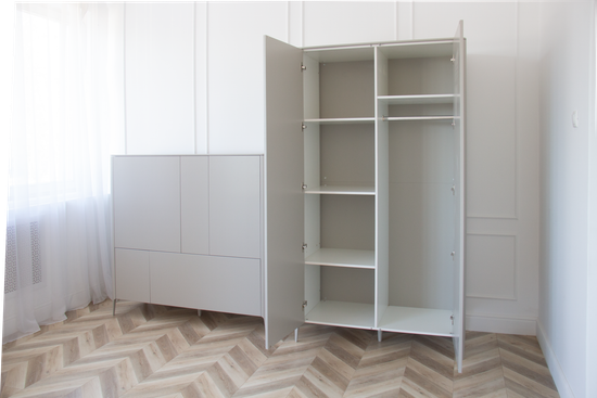 Шкаф Type 2-х створчатый высокий (серо-бежевый)