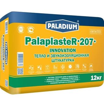 Штукатурка теплозвукоизоляционная Paladium PalaplasteR-207 с пеностеклом 12 кг