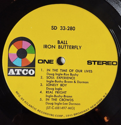 Винтажная виниловая пластинка LP Iron Butterfly Ball (USA 1969)