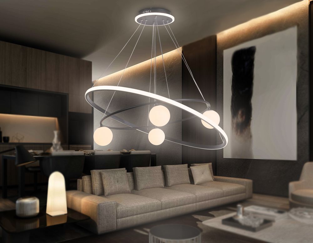 Ambrella Подвесной светодиодный светильник со сменной лампой и с пультом управления LineTech FL66327