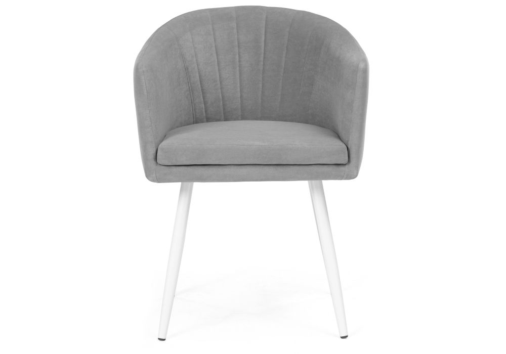 Стул на металлокаркасе Валета светло-серый / белый