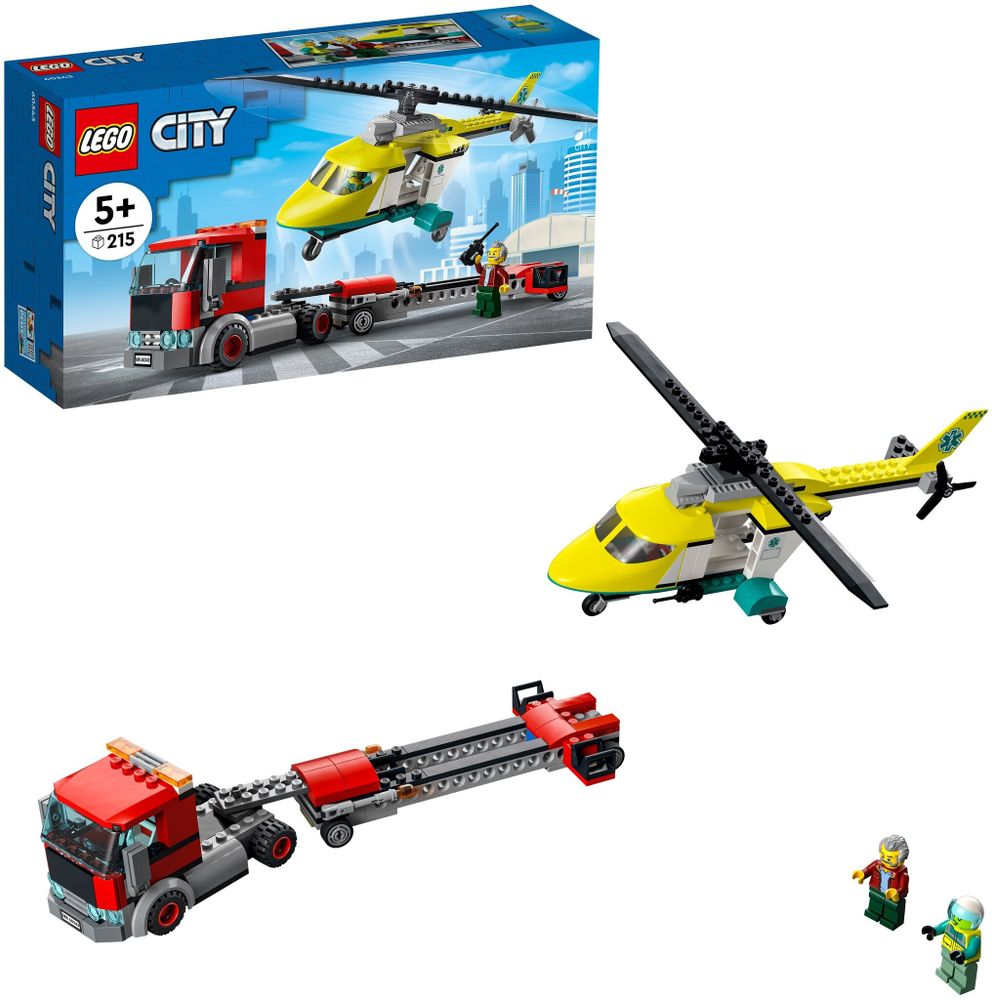 Конструктор LEGO City Great Vehicles 60343 Грузовик для спасательного вертолёта