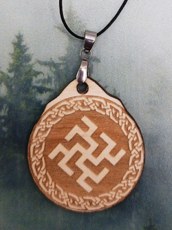 Кулон из дерева Цветок Папоротника