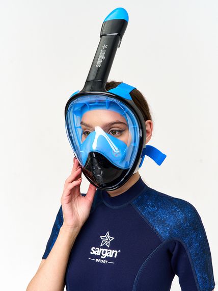 Маска полнолицевая Sargan Планета океан 2.0 черный/голубой