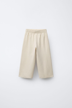 ZARA БРЮКИ WIDE LEG, БЕЖЕВЫЙ