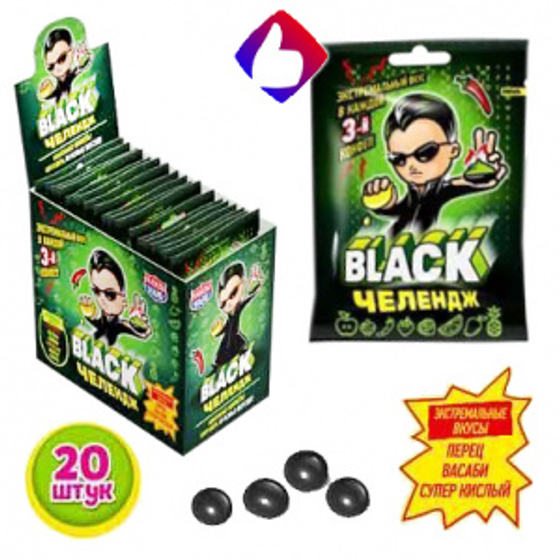 Жев.конфеты BLACK ЧЕЛЕНДЖ 15г*20шт(12бл)