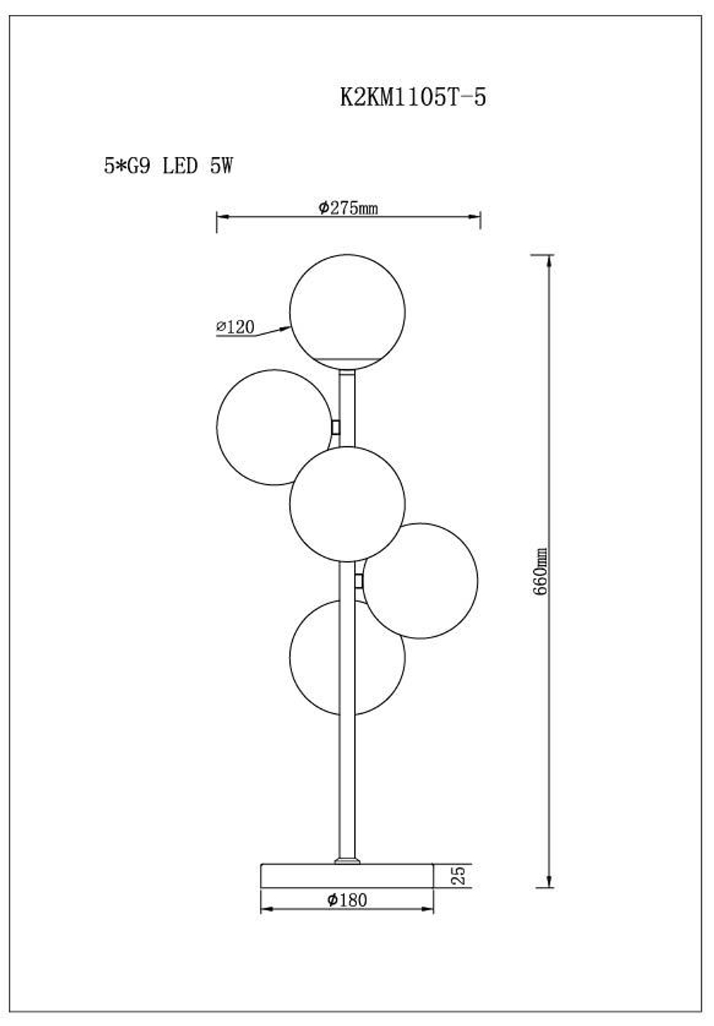 Лампа настольная Garda Decor K2KM1105T-5