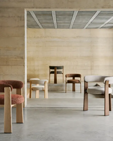 Стул Granite на 3 ножках, терракотовый шенилл, ножки светлый ясень