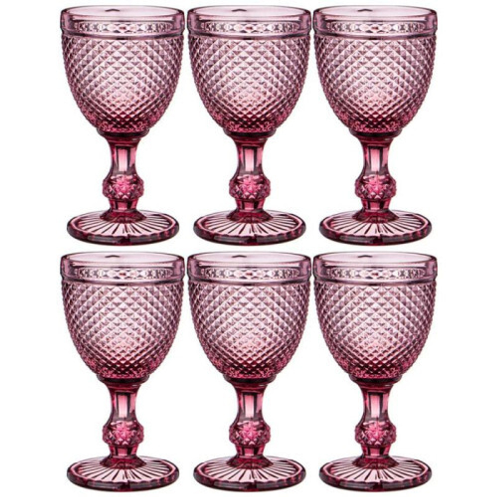 Набор бокалов для вина "ГРАНАТ" 6шт "Muza color" 300мл розовый