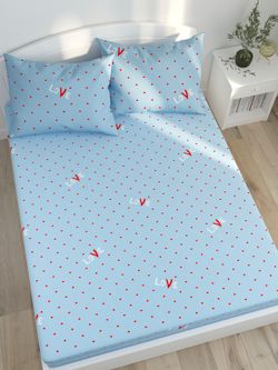 Простынь на резинке Сказка "Love" 90х200 см, поплин