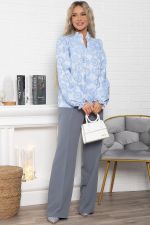 Блуза Доменика (бело-голубая) Б15015-18М LT Collection