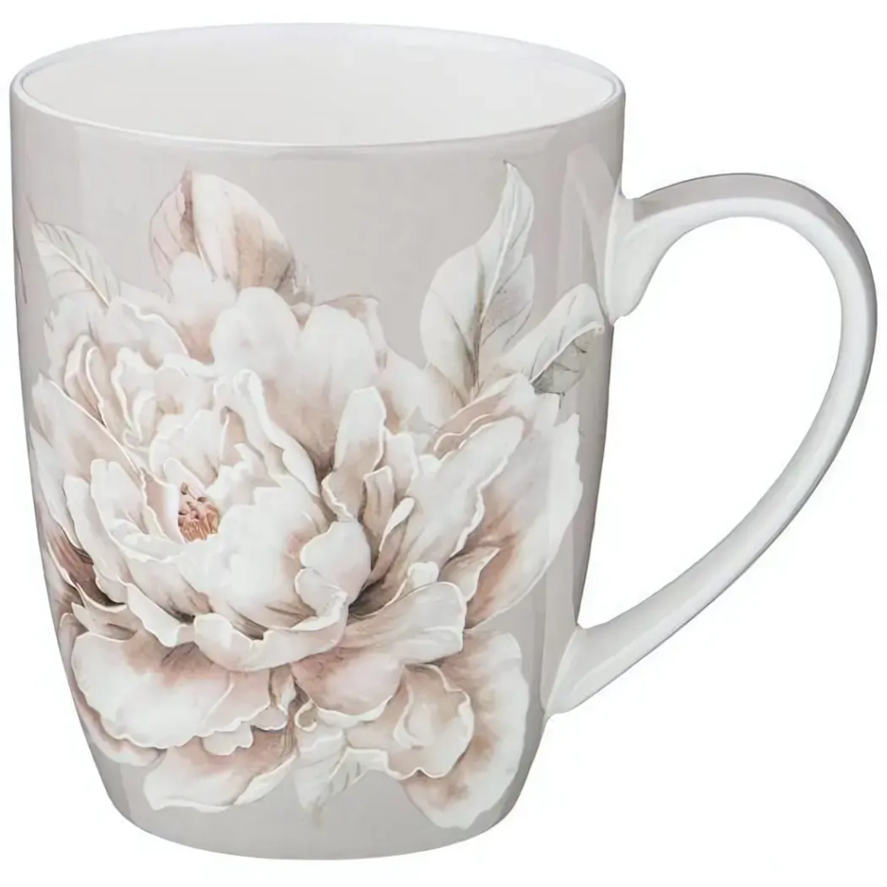 Кружка фарфоровая 400мл «WHITE FLOWER»