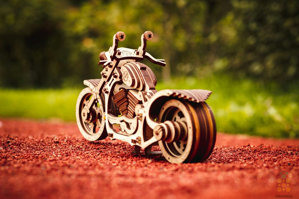 Мотоцикл Крузер (Cruiser) (EWA) - Деревянный конструктор, сборная модель, 3D пазл