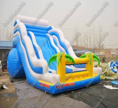 Большой надувной батут-горка "Волна - 2" 15*7*11 м