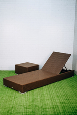 Шезлонг-лежак плетеный ReeHouse Mantera, коричневый люкс