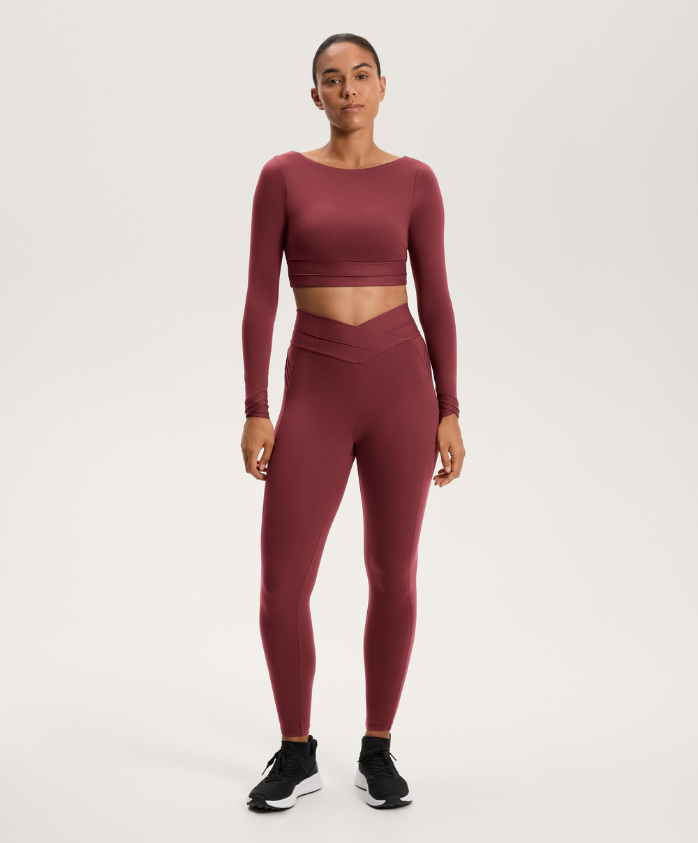 Oysho Лонгслив Comfortlux, сливовый