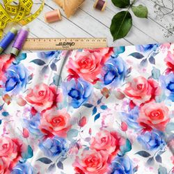 Ткань премиум таффета цветочные вихри