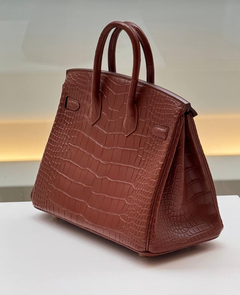 Сумка Hermes из кожи крокодила 25 см