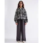 Рубашка БИЧ с шерстью клетка черно-белая