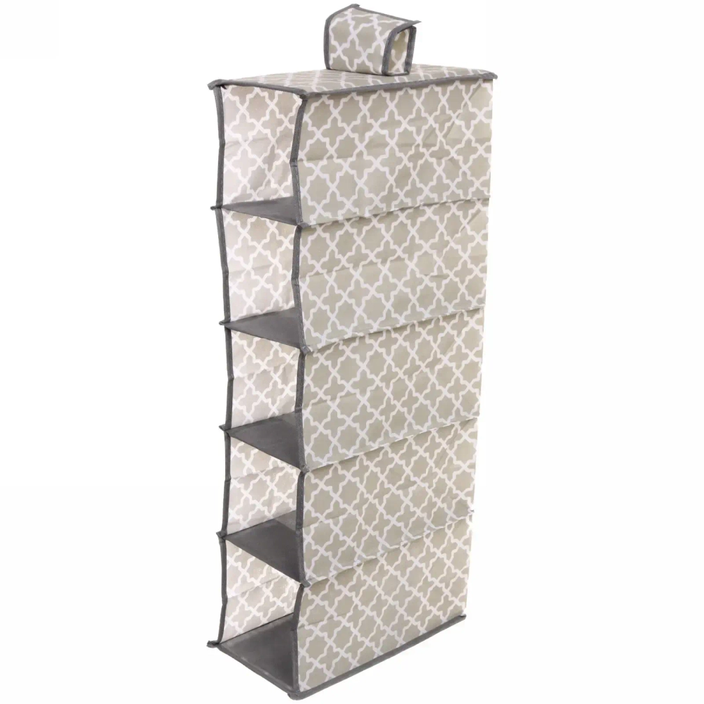 Кофр - органайзер подвесной «ЛОККИ», цвет бежевый, 5 отделений, 30*15*70см