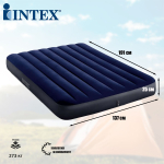 Надувной матрас полуторный Intex 64758 (137х191х25 см), Кровать надувная велюровая 1.5 спальная для сна и палатки