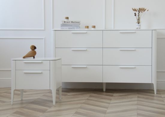 Тумба прикроватная Type 2 ящика ширина 50 см (белый)