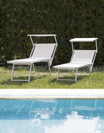 Шезлонг-лежак металлический Magnani Smart, серебристый